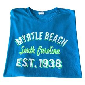 4/$20 Vintage Myrtle Beach South Carolina Turquoise Cotton Tee Shirt Size Large